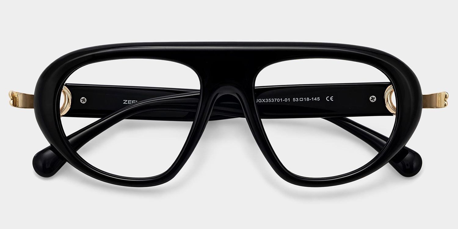 Acheter des Lunettes Aviateur Fines Noires Aveline en Ligne | ZEELOOL2