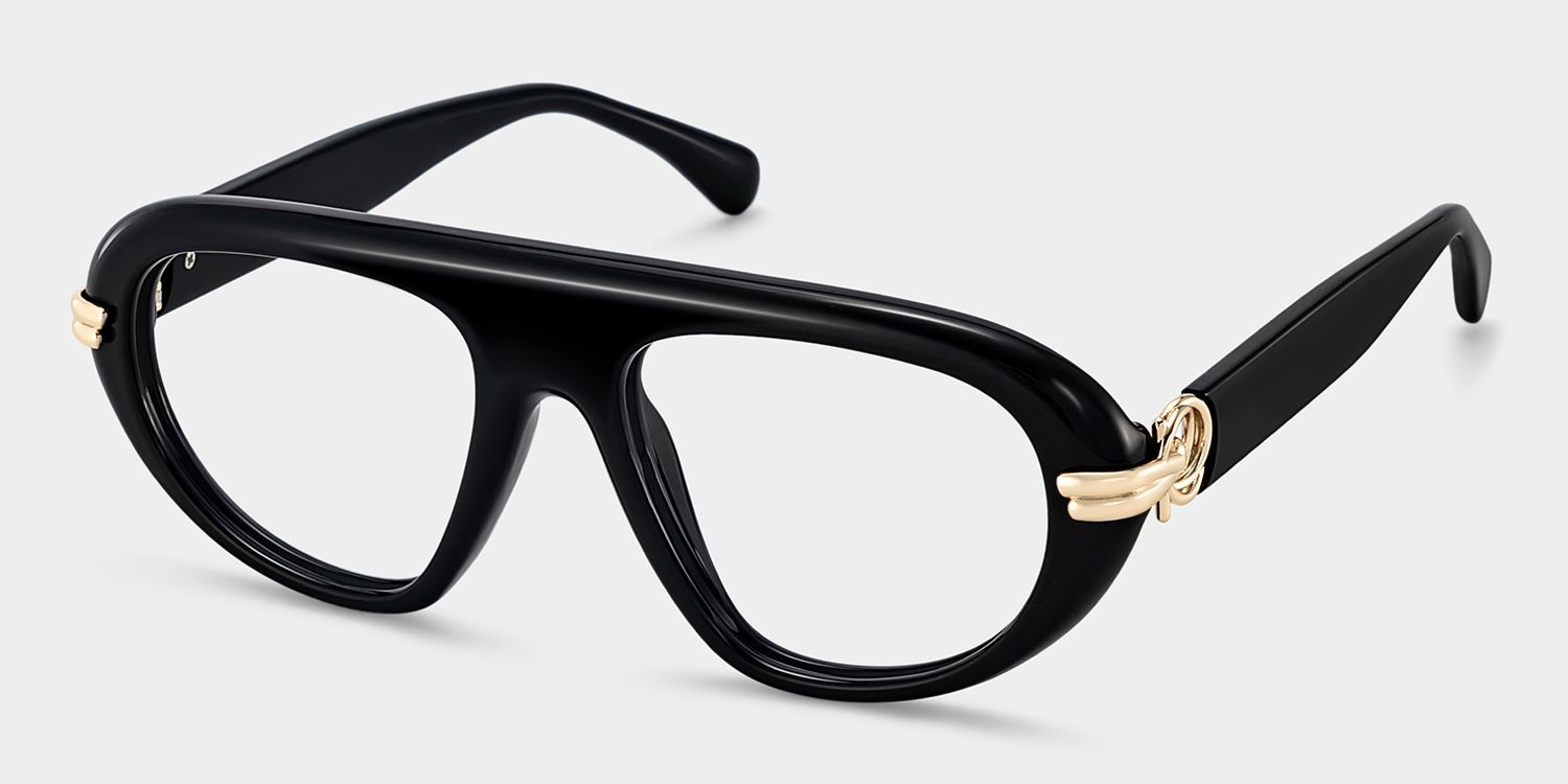 Acheter des Lunettes Aviateur Fines Noires Aveline en Ligne | ZEELOOL3
