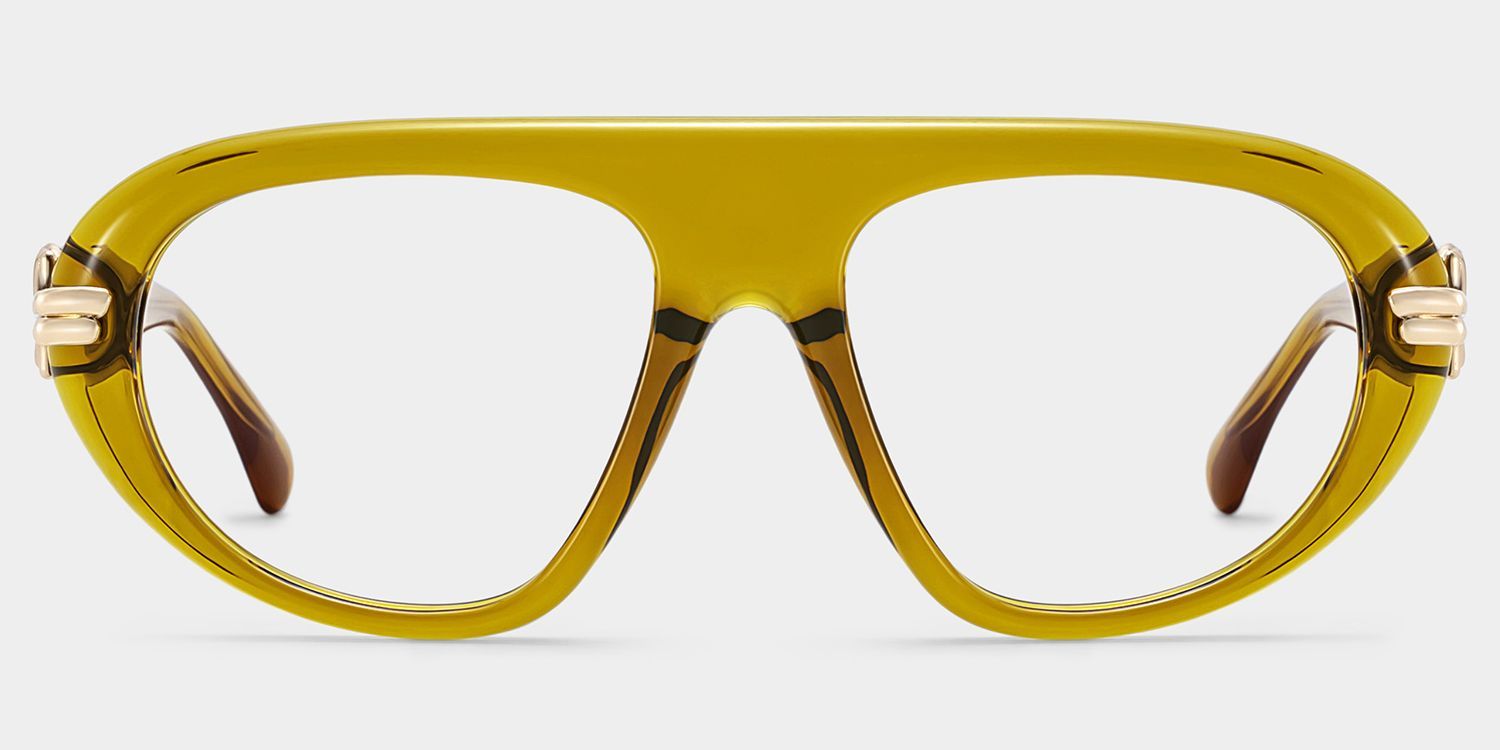 Lunettes aviateur fines à monture pleine Aveline vertes | ZEELOOL1