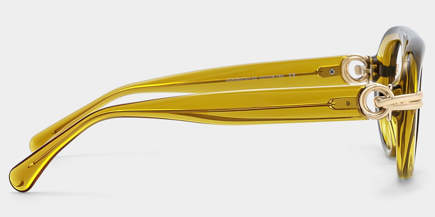 Lunettes aviateur fines à monture pleine Aveline vertes | ZEELOOL4
