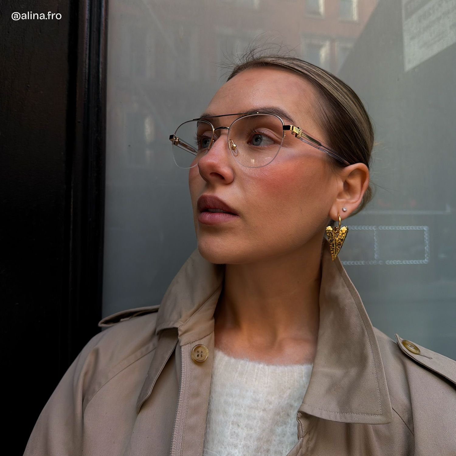 Lunettes Emily à Monture Aviateur Or Clair En Ligne | ZEELOOL6