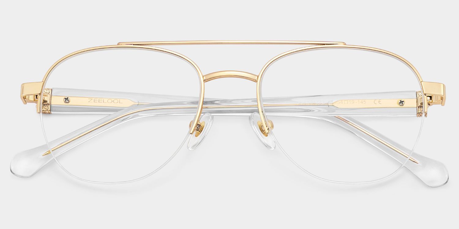 Lunettes Emily à Monture Aviateur Or Clair En Ligne | ZEELOOL2