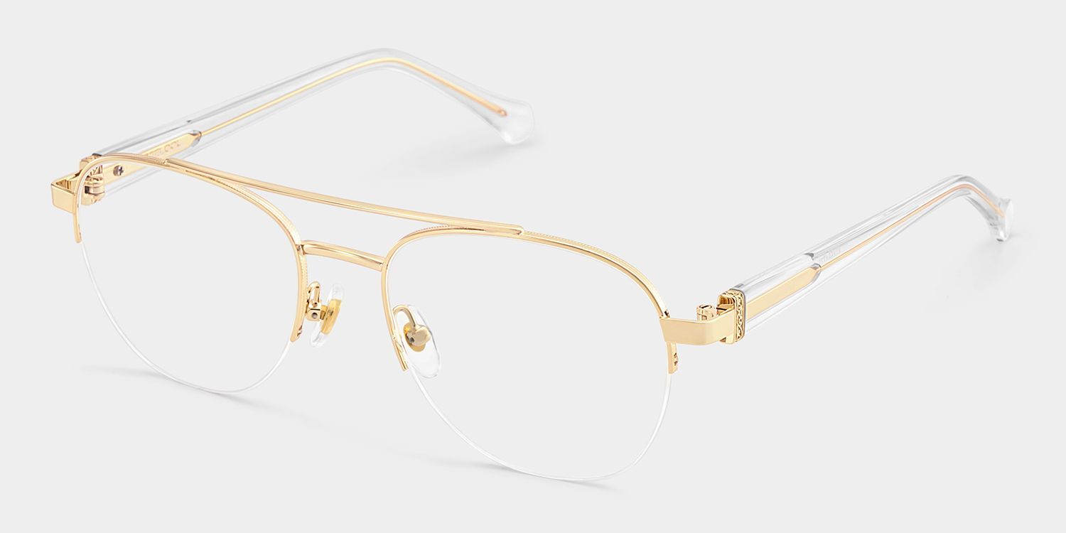 Lunettes Emily à Monture Aviateur Or Clair En Ligne | ZEELOOL3