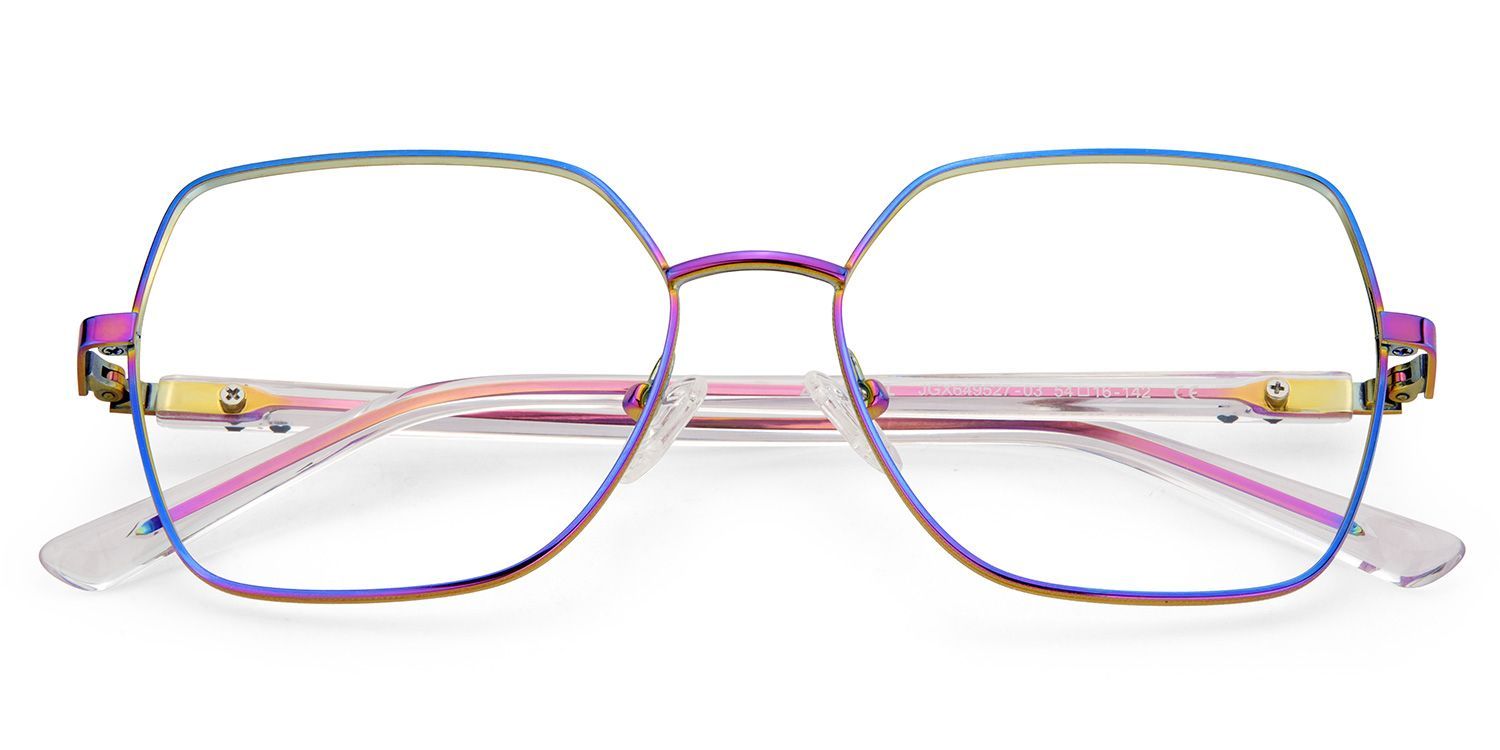 Lunettes irisées pour femmes avec branches transparentes3