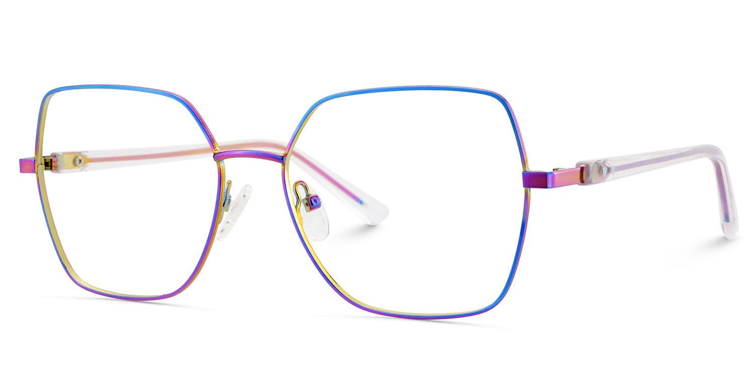 Lunettes irisées pour femmes avec branches transparentes4