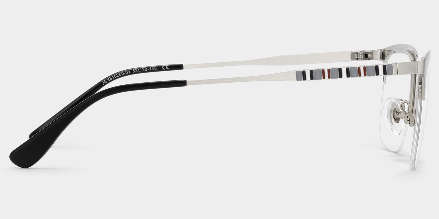 Montures de lunettes Browline Peyton argentées | ZEELOOL3
