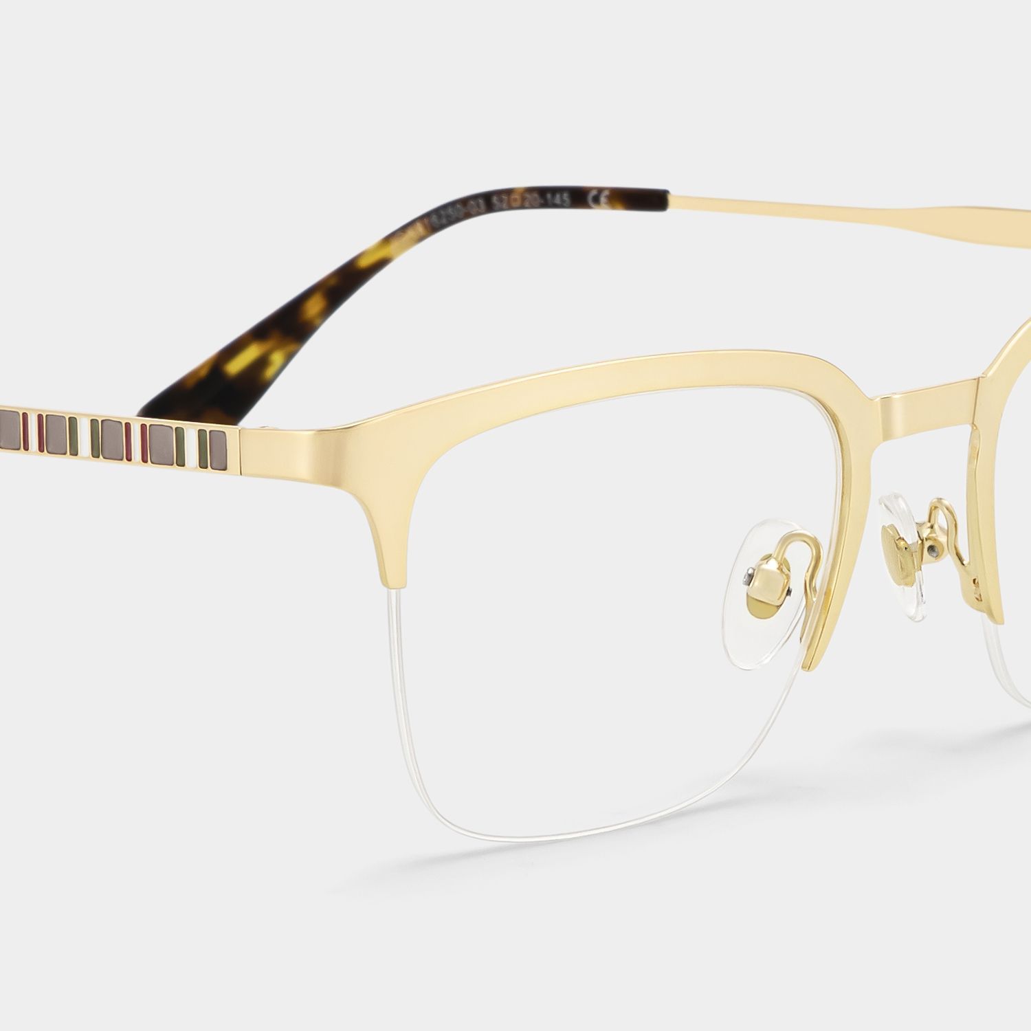 Monture de lunettes Browline dorée Peyton pour homme | ZEELOOL4
