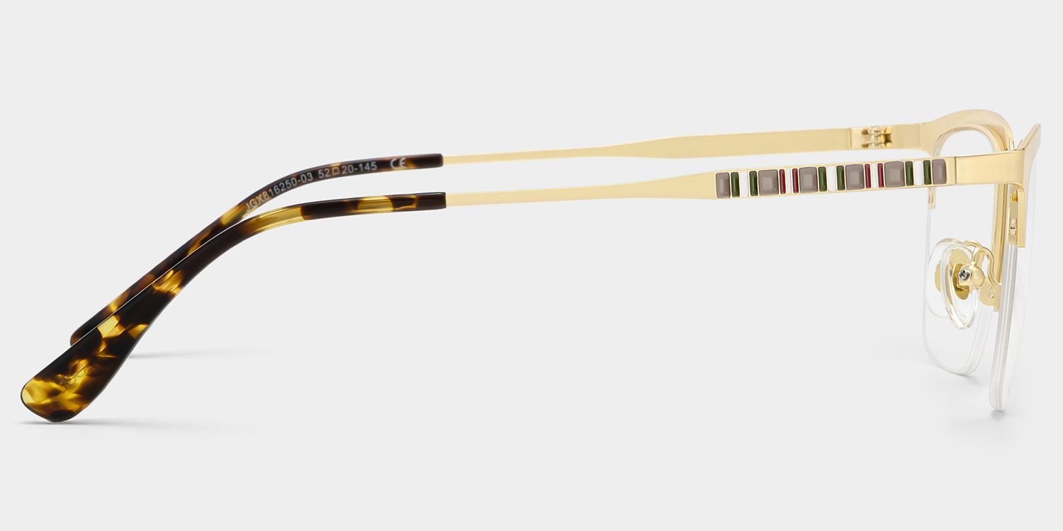 Monture de lunettes Browline dorée Peyton pour homme | ZEELOOL3