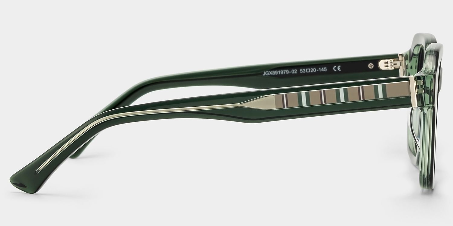 Montures de lunettes carrées vertes Parker pour femmes | ZEELOOL3