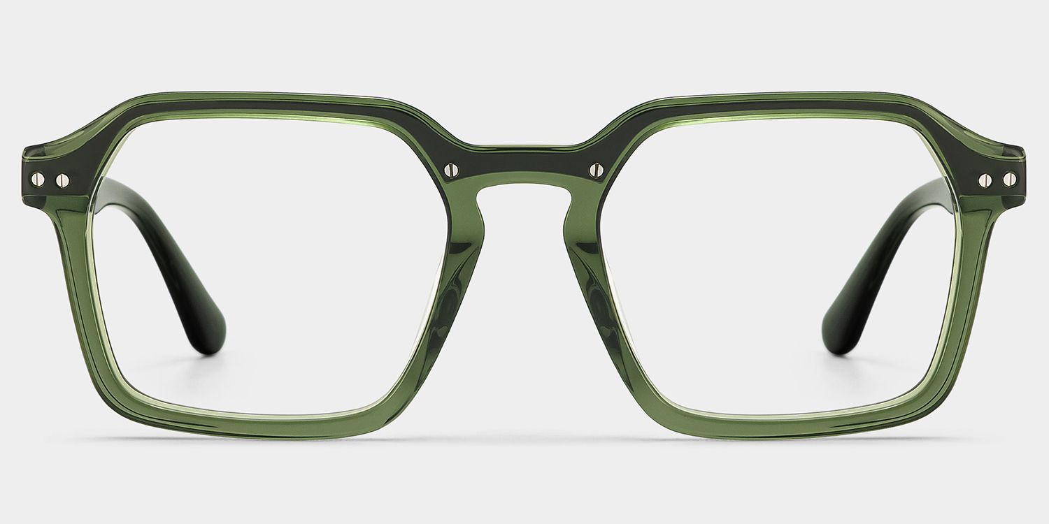 Lunettes Brendan Vertes Géométriques à Monture Mixte | ZEELOOL1