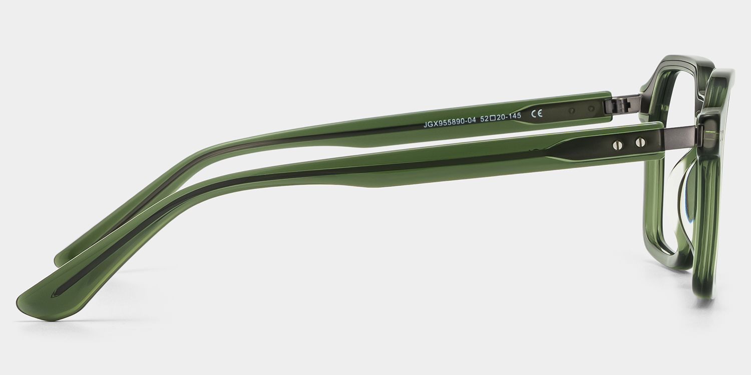 Lunettes Brendan Vertes Géométriques à Monture Mixte | ZEELOOL4