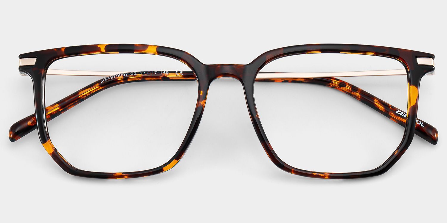 Lunettes de vue Michelle rectangulaires écaille de tortue à monture légère | ZEELOOL1