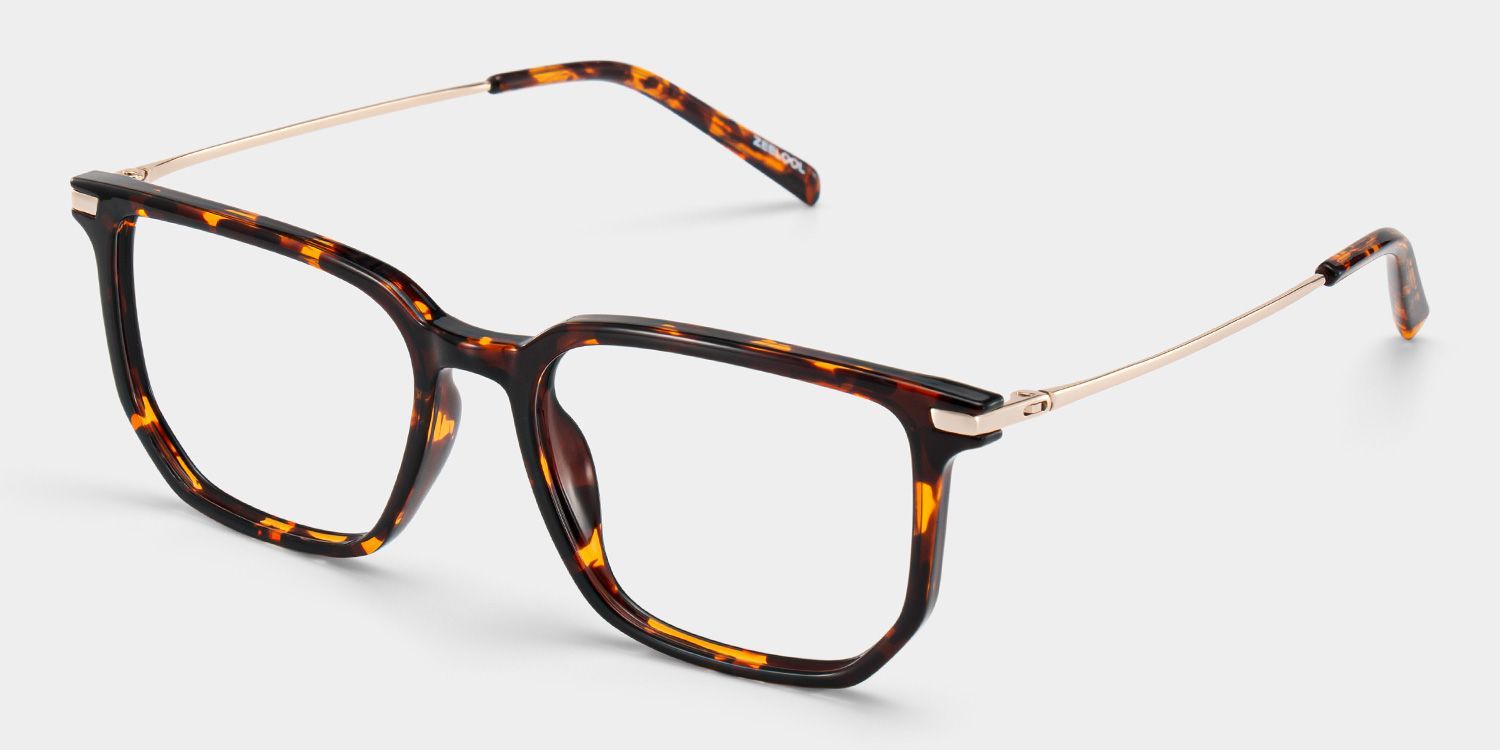 Lunettes de vue Michelle rectangulaires écaille de tortue à monture légère | ZEELOOL2