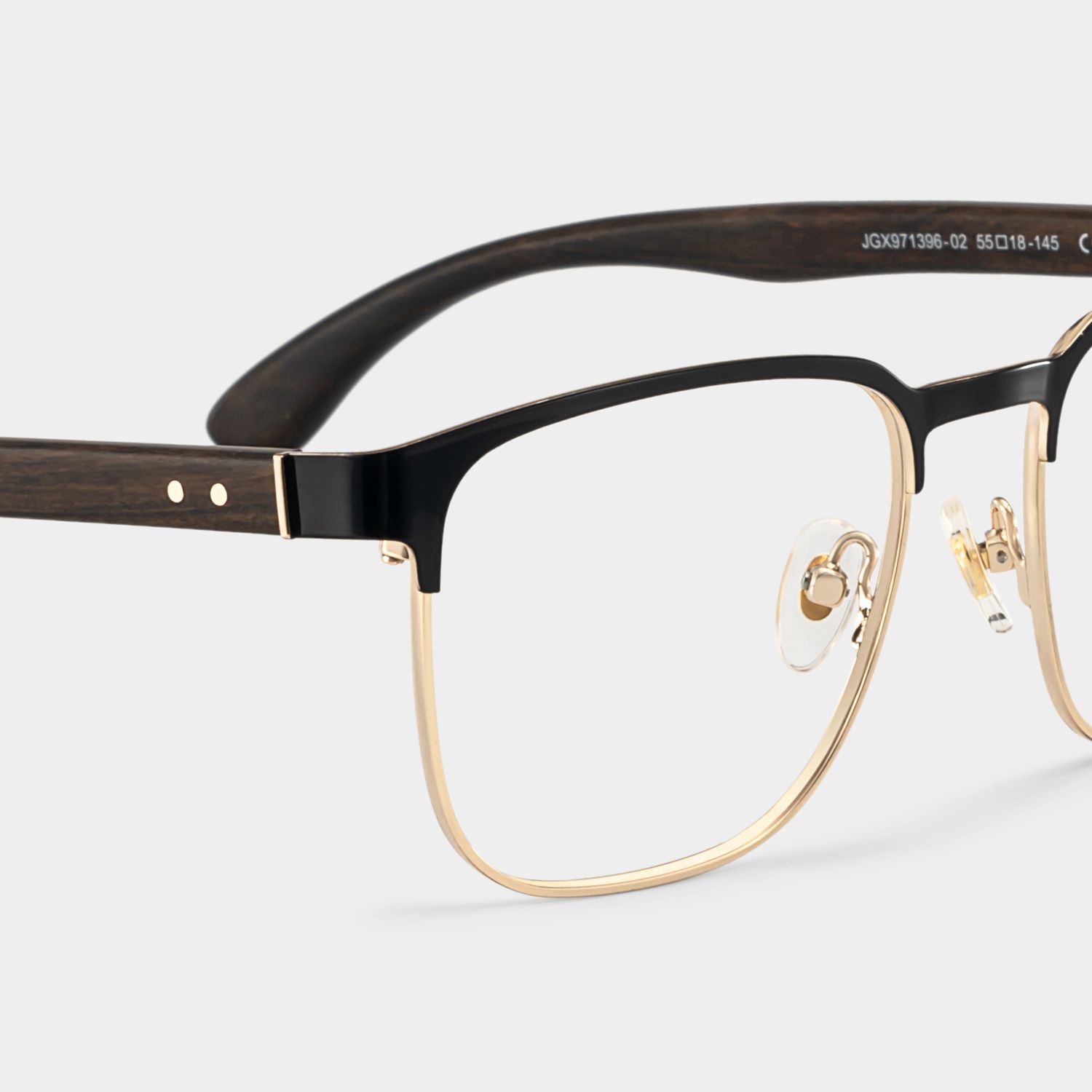 Lunettes demi-cerclées Luke noires et dorées en ligne | ZEELOOL4