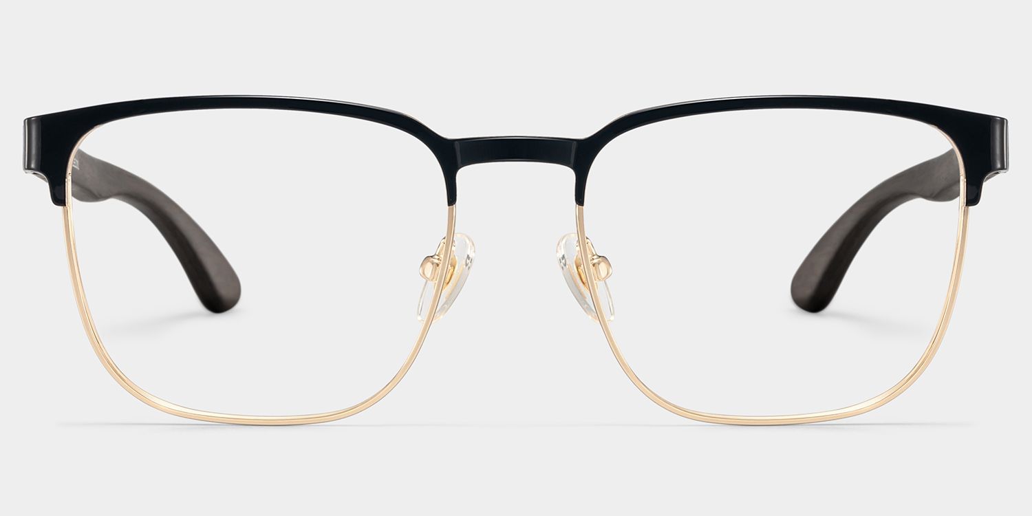 Lunettes demi-cerclées Luke noires et dorées en ligne | ZEELOOL0