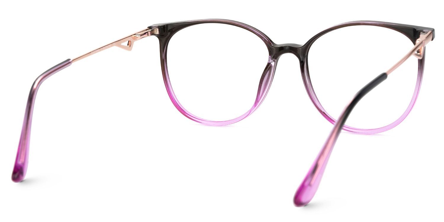 Lunettes Chanty rondes noir-violettes à monture fine | Zeelool3