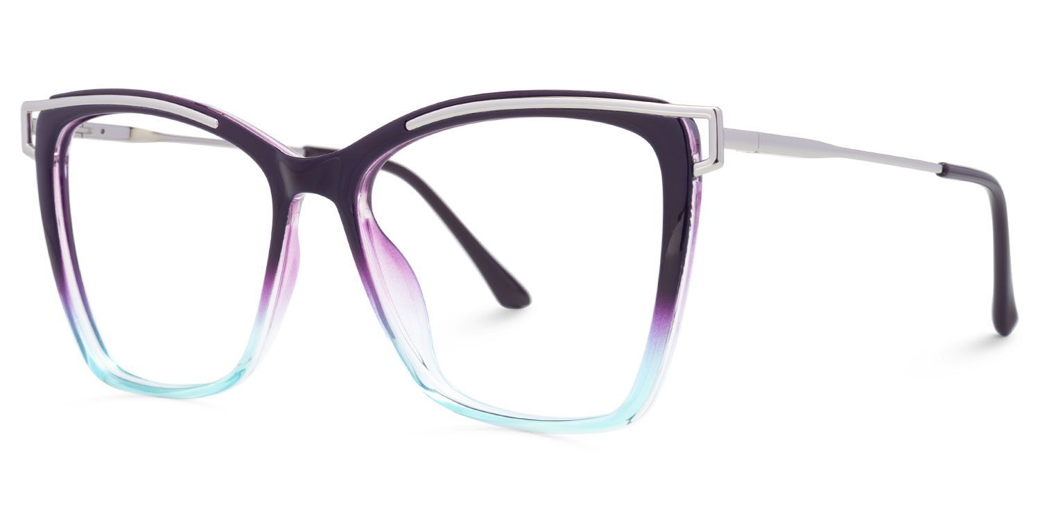 Monture de lunettes Krystle carrée bleu-violet | ZEELOOL2