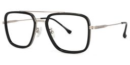 Nayeli Noir-Argent Aviateur lunettes1