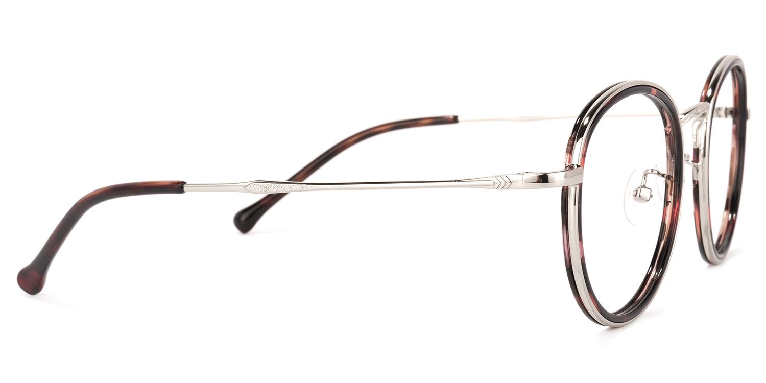 Yahya Lunettes rondes marron argenté2