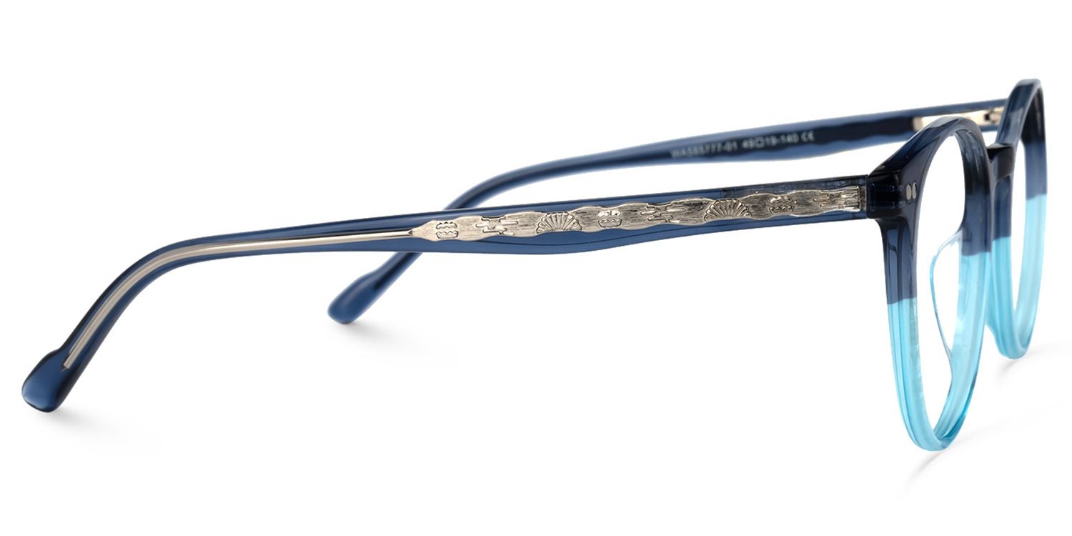 Ocasio Bleue Ronde Lunettes3
