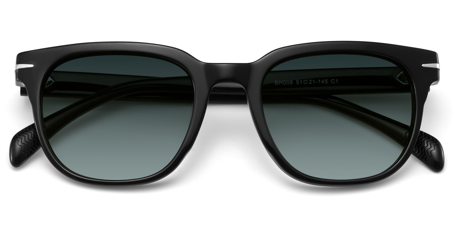 Lunettes de soleil de style Rectangle Noir Rocco | ZEELOOL Découvrir ZEELOOL1