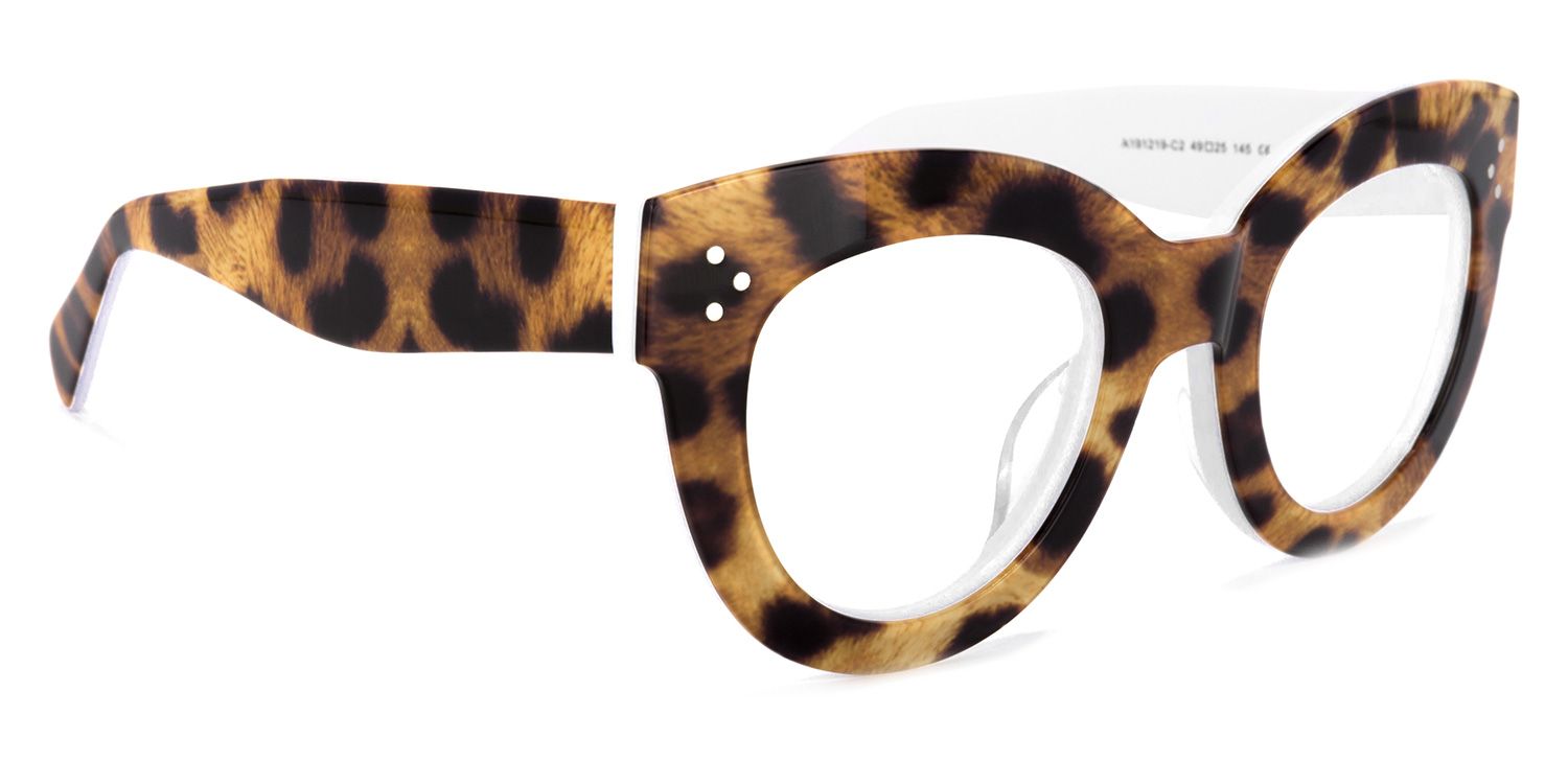 Torres Jaune Léopard Cat Eye Lunettes2