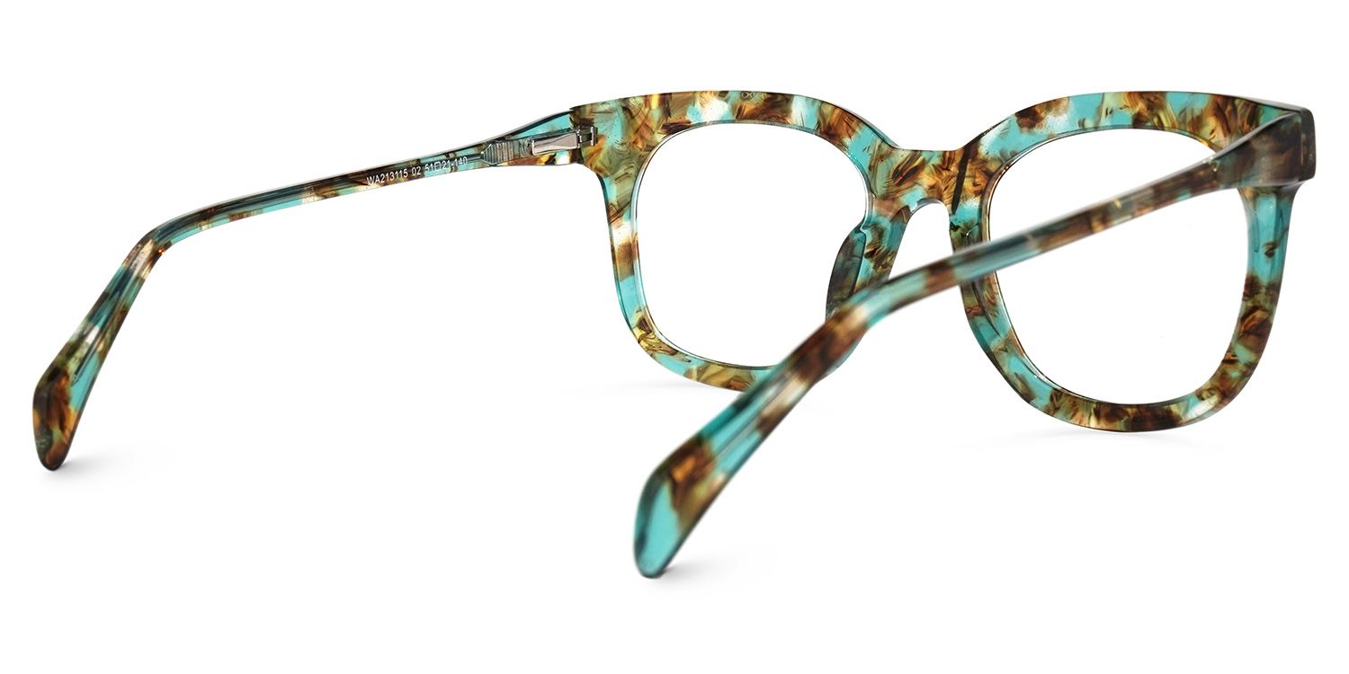 Lynette Vert Floral Carré Lunettes2