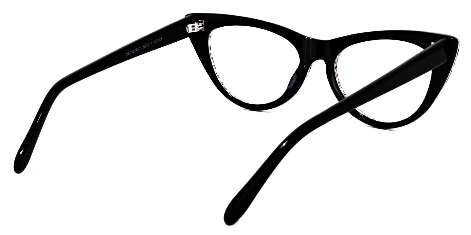 Chana Noir-Blanc Cateye Lunettes3