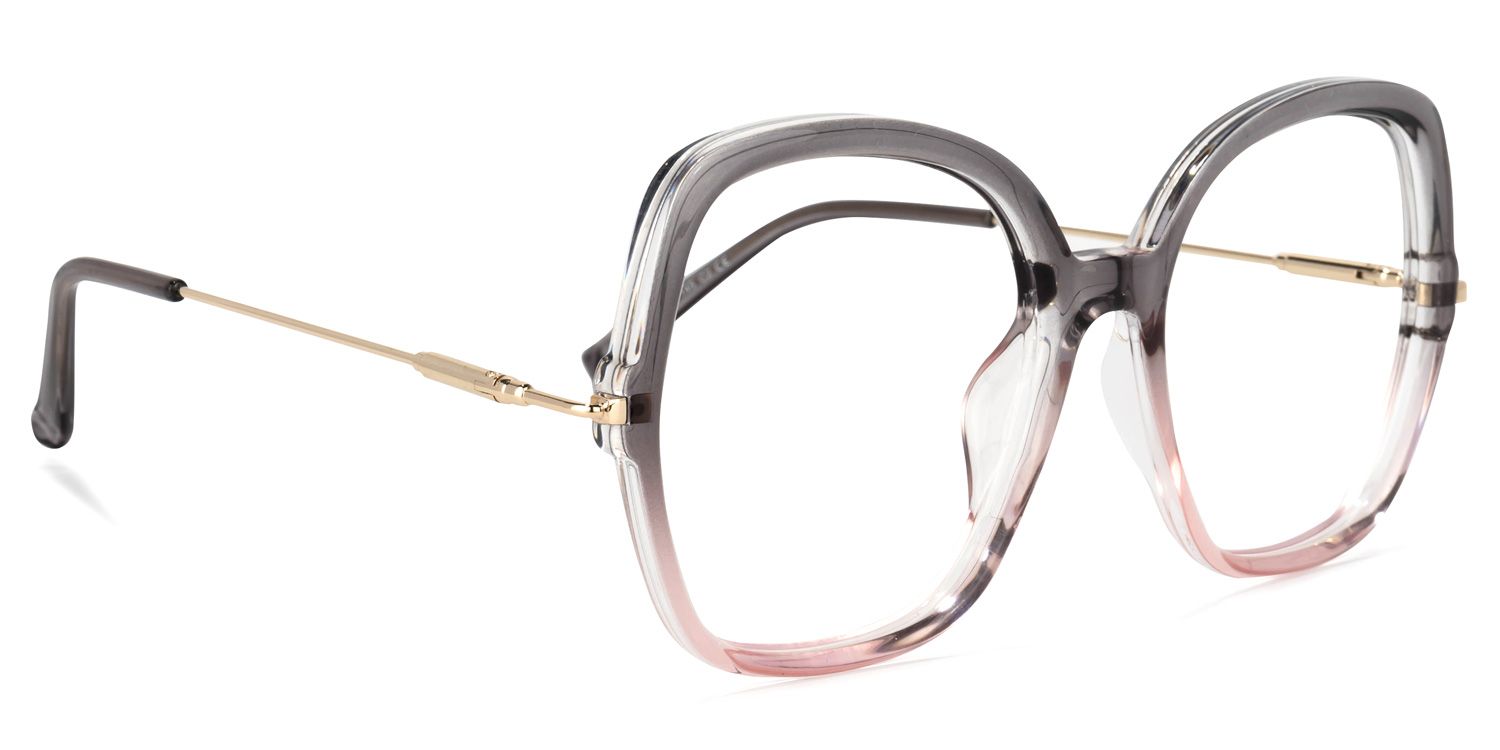 Quinn Gris Rose Cristal Carré Lunettes1