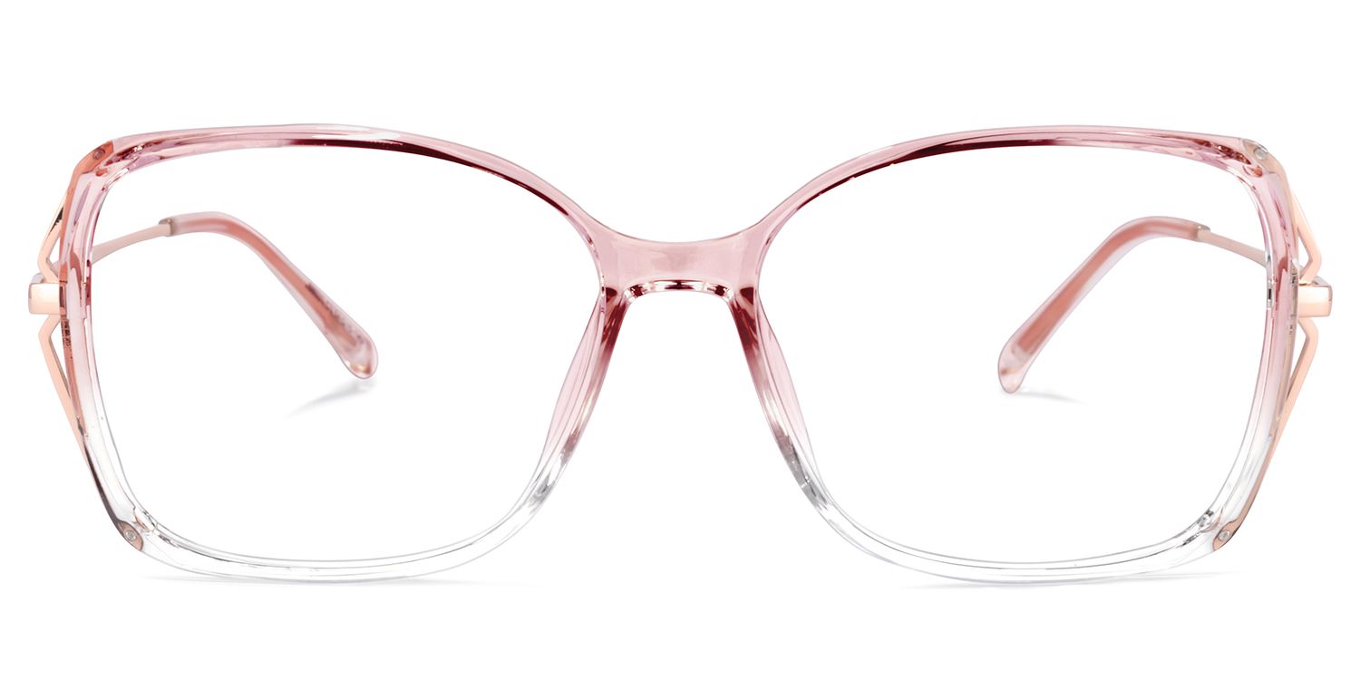 Fulleord Lunettes carrées en cristal rose0