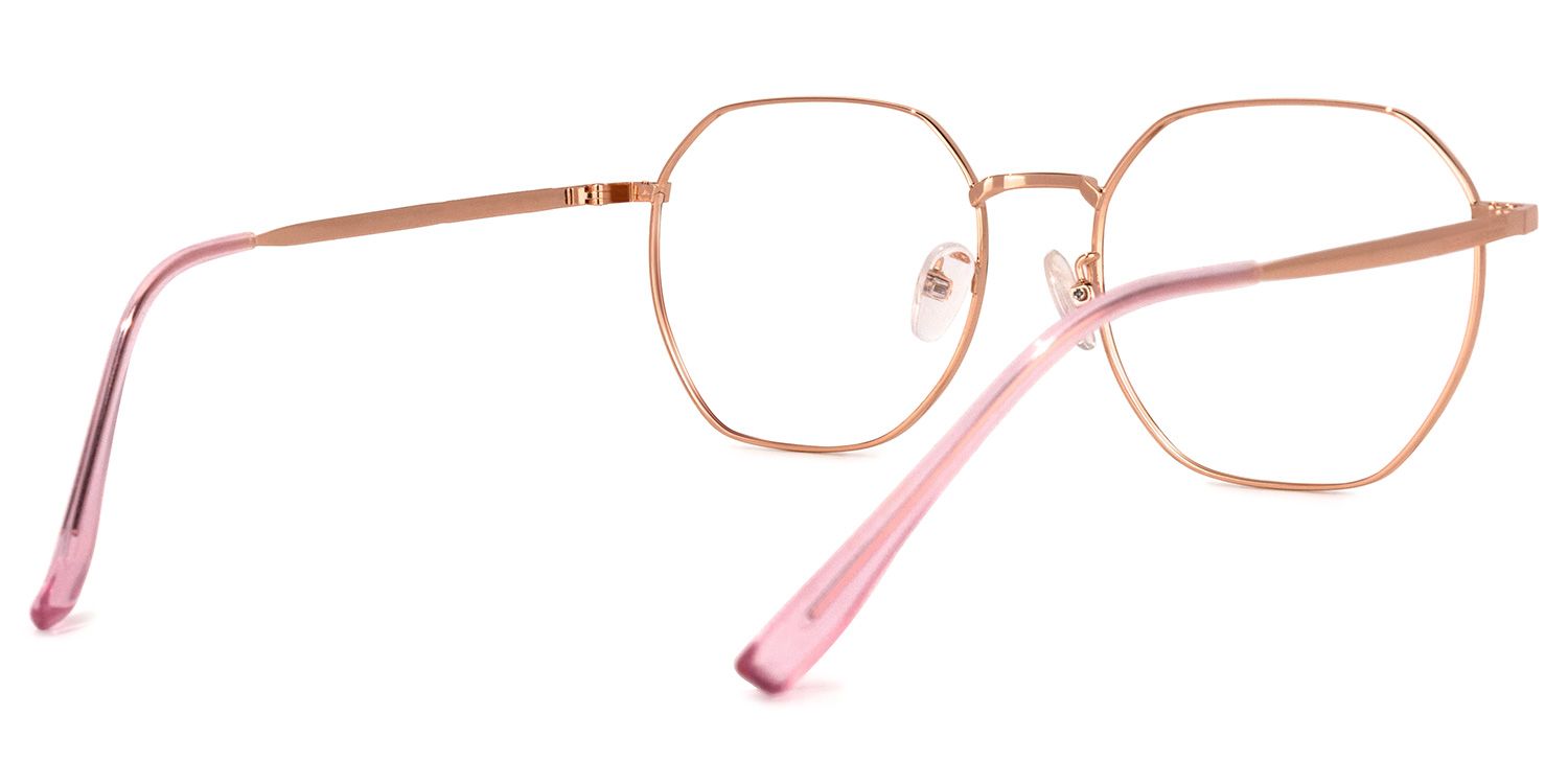 Lilly Lunettes géométriques rosé noir4