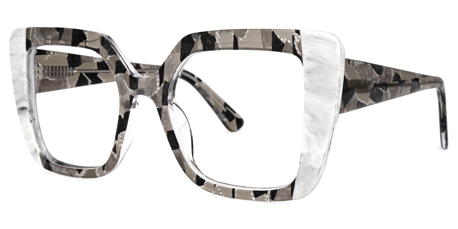 Duarte Gris-Blanc Carré Lunettes1
