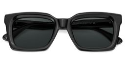 Solana Noir Rectangulaire lunettes de soleil1