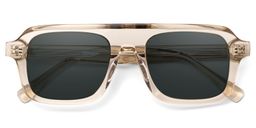 Nomad Beige Rectangulaire lunettes de soleil1