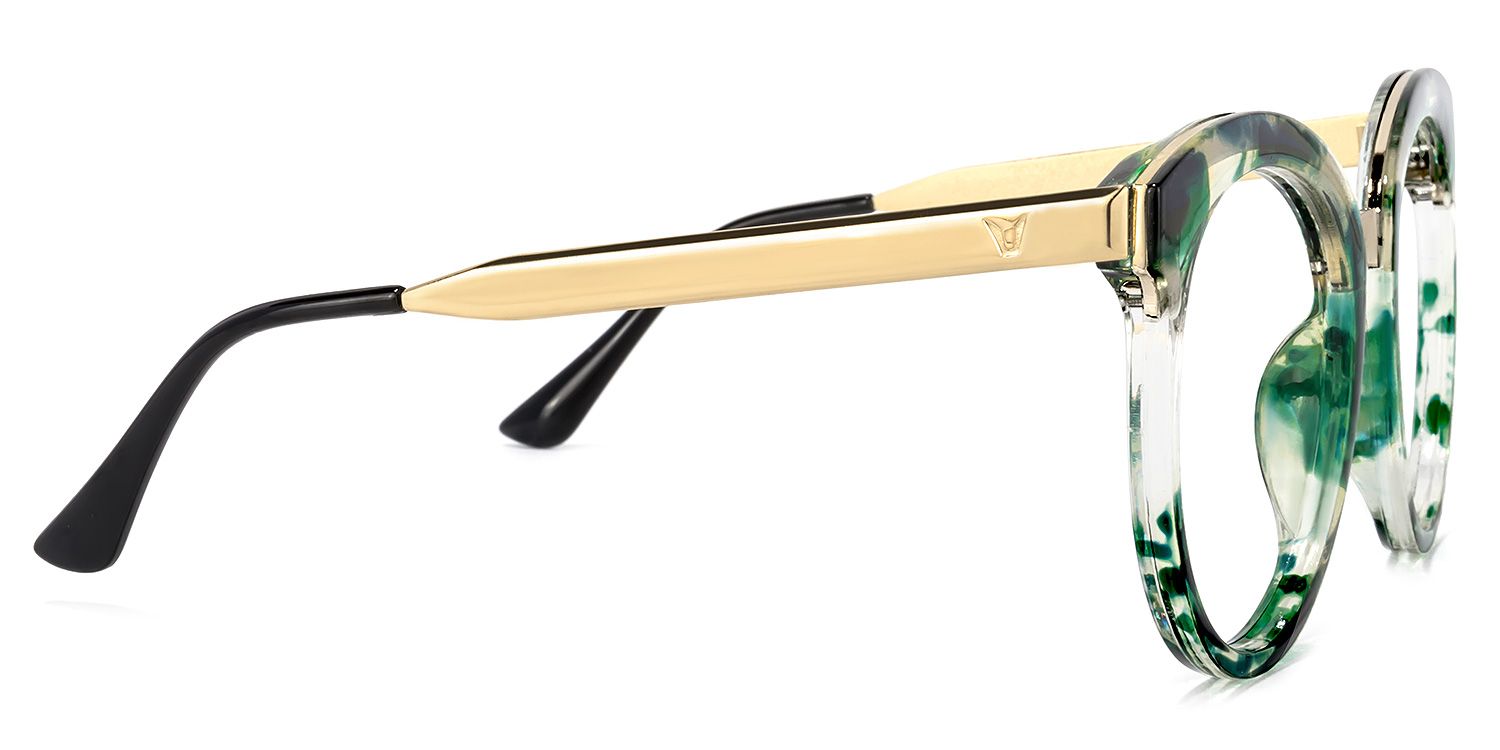 Penny Vert Floral Ronde Lunettes3