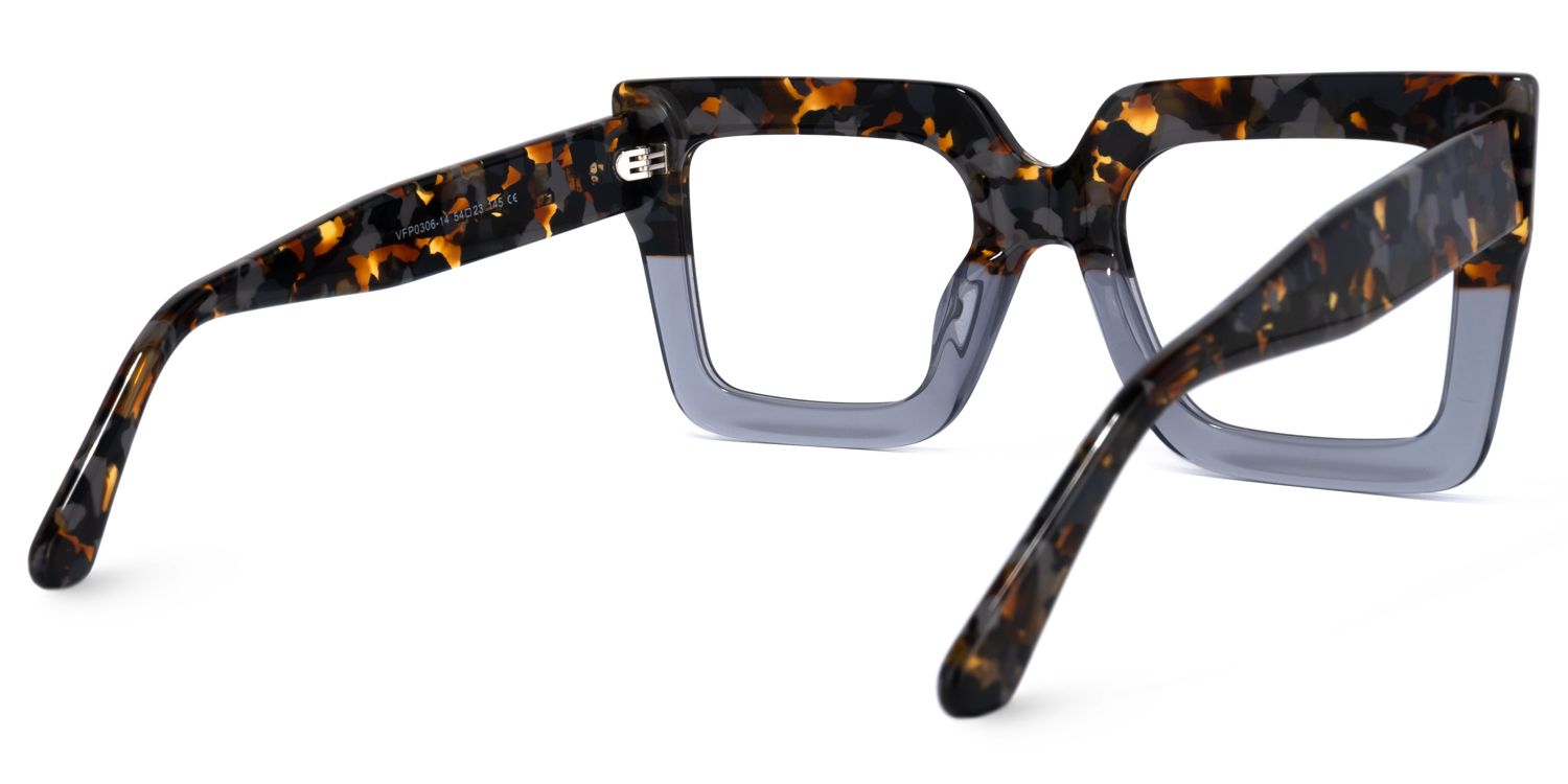 Brandon Gris Floral Carré Lunettes5