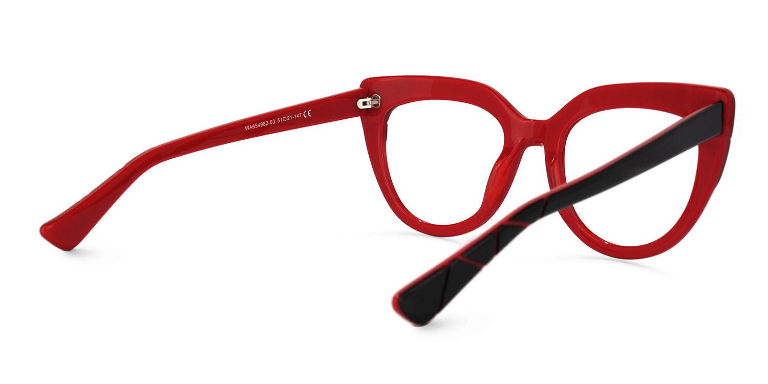 Leonore Rouge-Noir Cateye Lunettes3