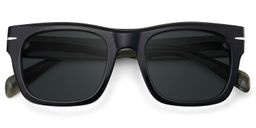 Renzo Noir Rectangulaire lunettes de soleil1