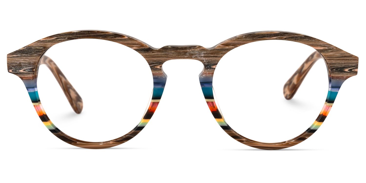 Quantay Lunettes ronds temples en bois colorés 0