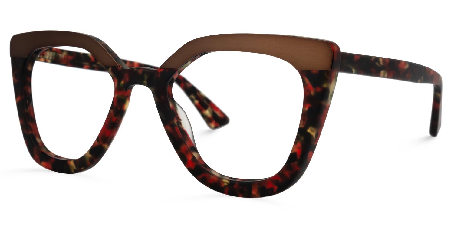 Palombi Rouge-Floral Cateye Lunettes1