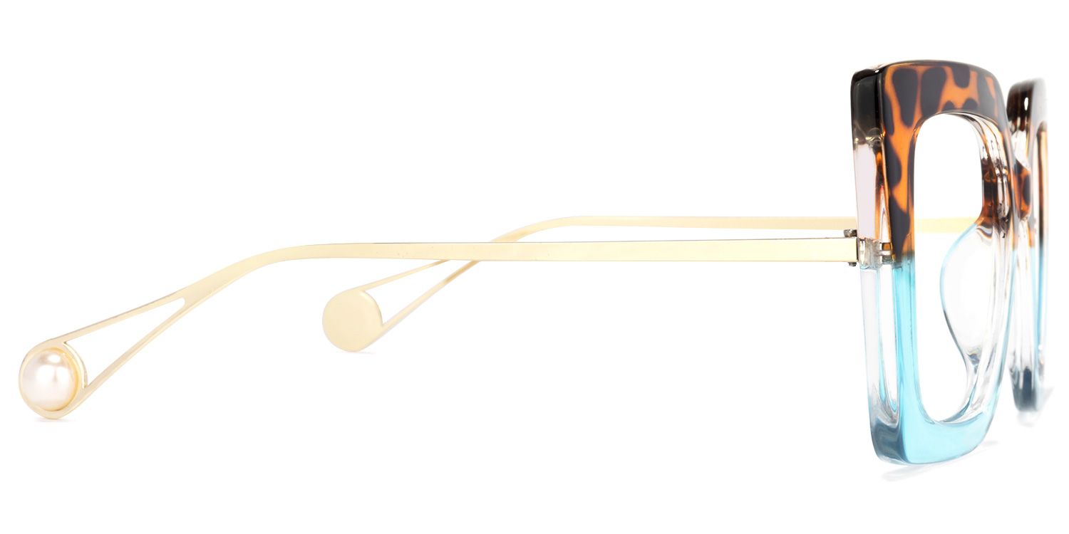 Qatar Bleue Tortue Carré Lunettes3