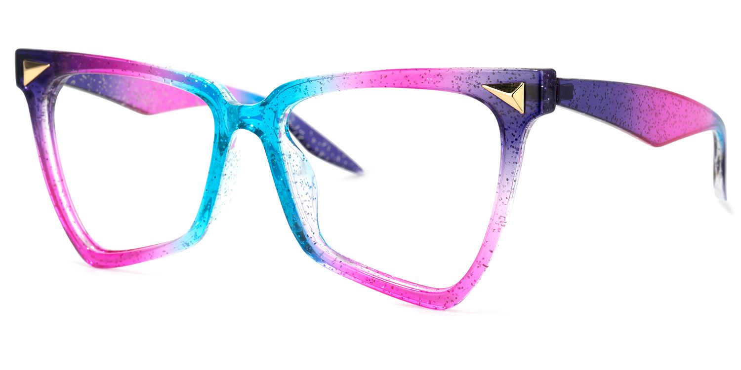 Cicely Lunettes géométriques colorées Purple1