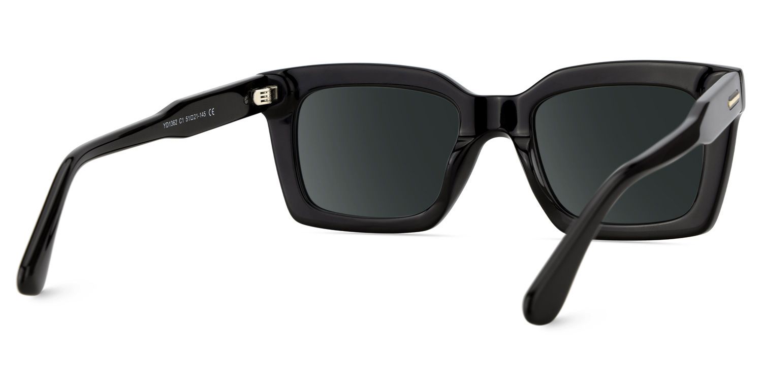 Lunettes de soleil polarisées de conduite Rectangle Noir Solana | ZEELOOL4