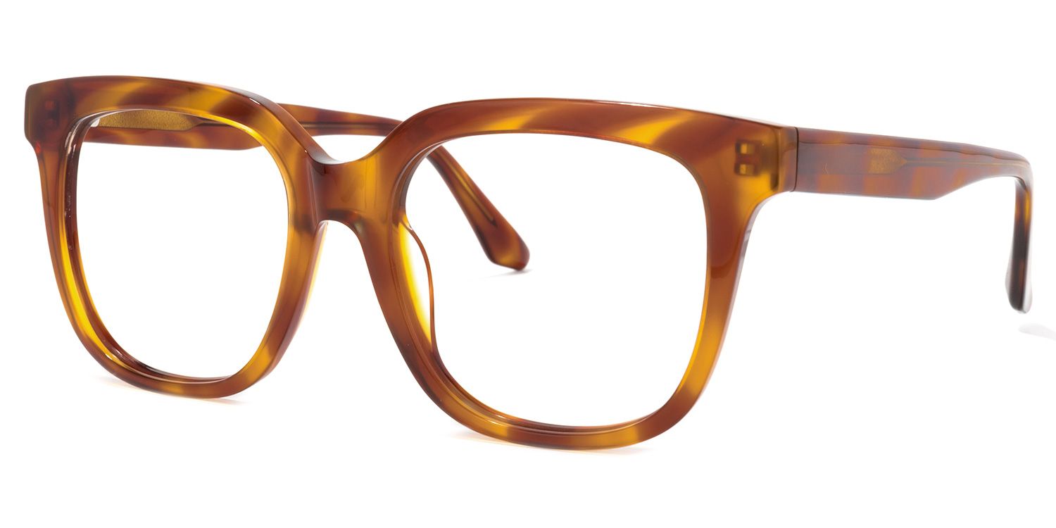 Quiana Jaune Tortue Carré Lunettes2