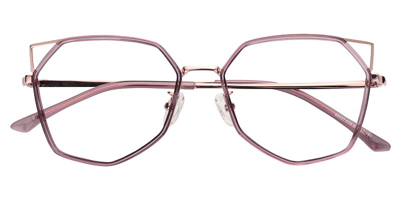 Aviva Lunettes géométriques violet clair1