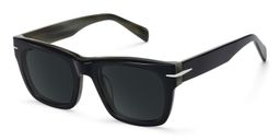 Renzo Noir Rectangulaire lunettes de soleil2
