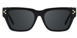 Marlowe Noir Rectangulaire lunettes de soleil0