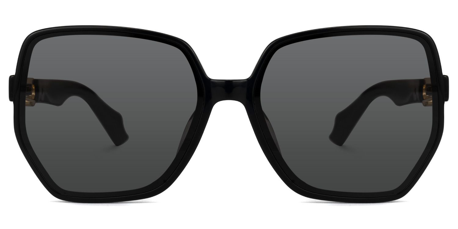 Laverne Noir Géométrique Lunettes solaires0