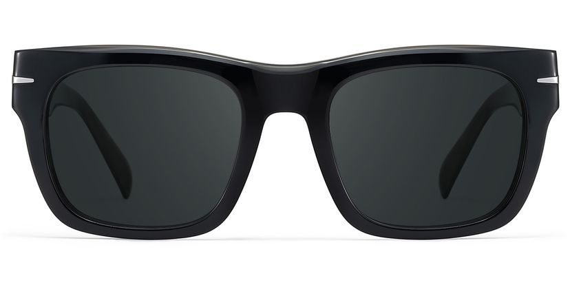 Renzo Noir Rectangulaire lunettes de soleil