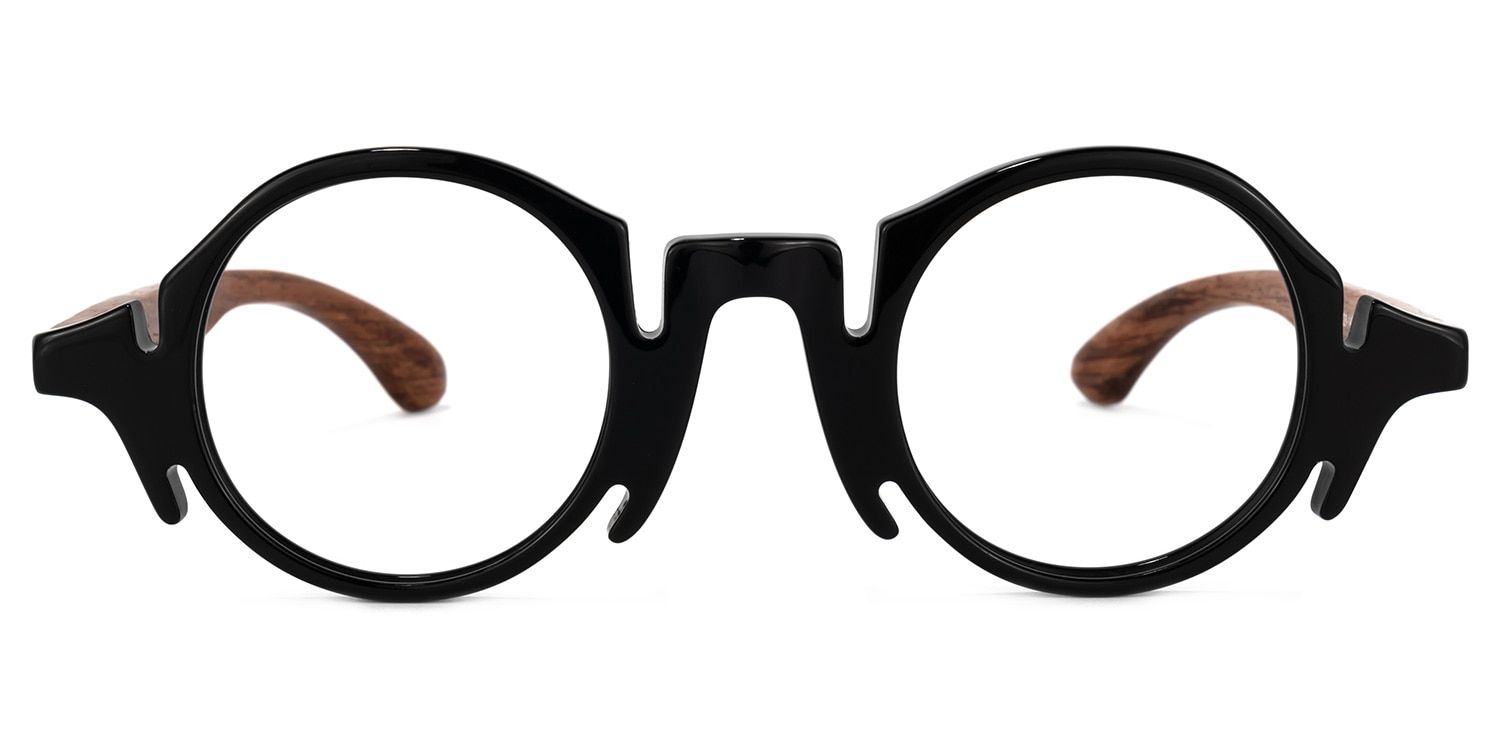 Charlie Noir Ronde Lunettes0